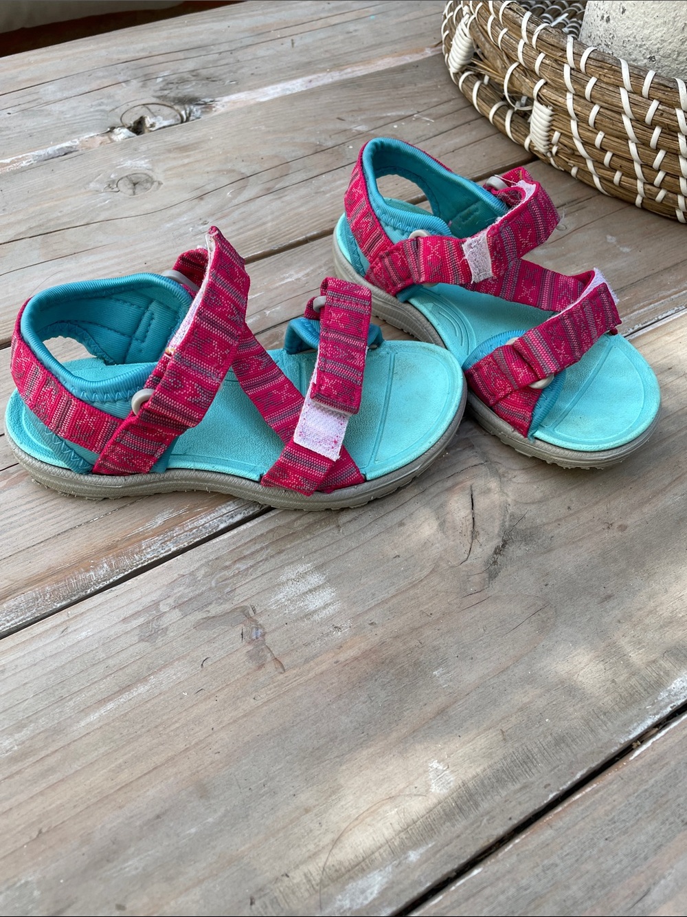 Kids Pink and Turquoise Active Sandals